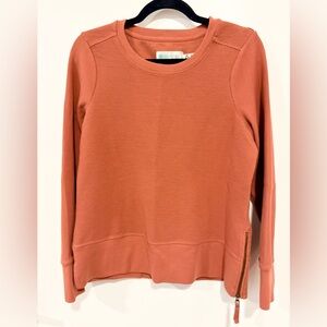 Aventura Rust Ribbed Side Zip Top Recycled Polyester | Women’s Size Small
